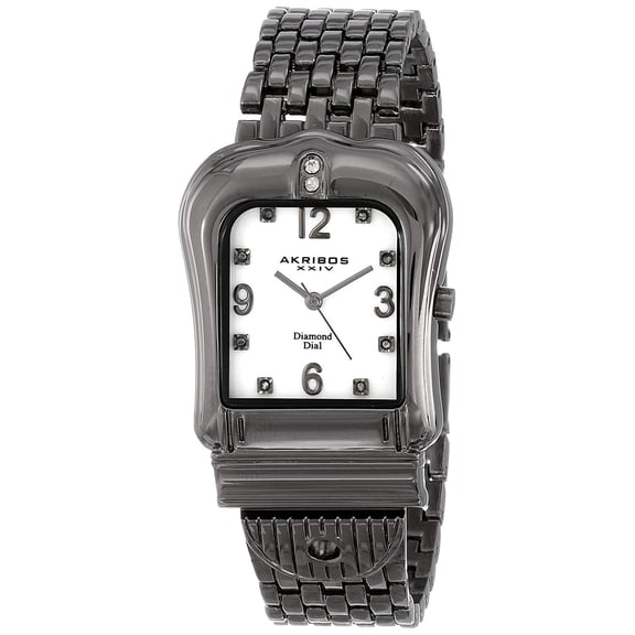 Akribos XXIV Women's Black Stainless Steel Quartz Watch AK528BK