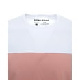thumbnail image 3 of X RAY Men's Soft Stretch Cotton Solid Colorblock Short Sleeve Crewneck Slim Athletic Fit T-Shirt, Fashion Sport Casual Tee for Men, Colorblock Dusty Peach/White, Medium, 3 of 4