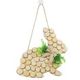 thumbnail image 1 of Percha de puerta de madera con forma de conejo para decoración de Pascua, encanto primaveral, 1 of 7