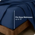 thumbnail image 4 of Bare Home Flannel Sheet Set - 100% Cotton - Deep Pocket - Queen, Dark Blue, 4-Pieces, 4 of 7