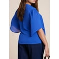 thumbnail image 4 of ELOQUII Women's Plus Size Bow Blouse With Flutter Sleeve, 4 of 5