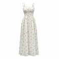 thumbnail image 7 of Bxsruta Womens Summer Sundress Bohemian Floral Print Long Dress Casual Flowy Vacation Apparel, 7 of 7