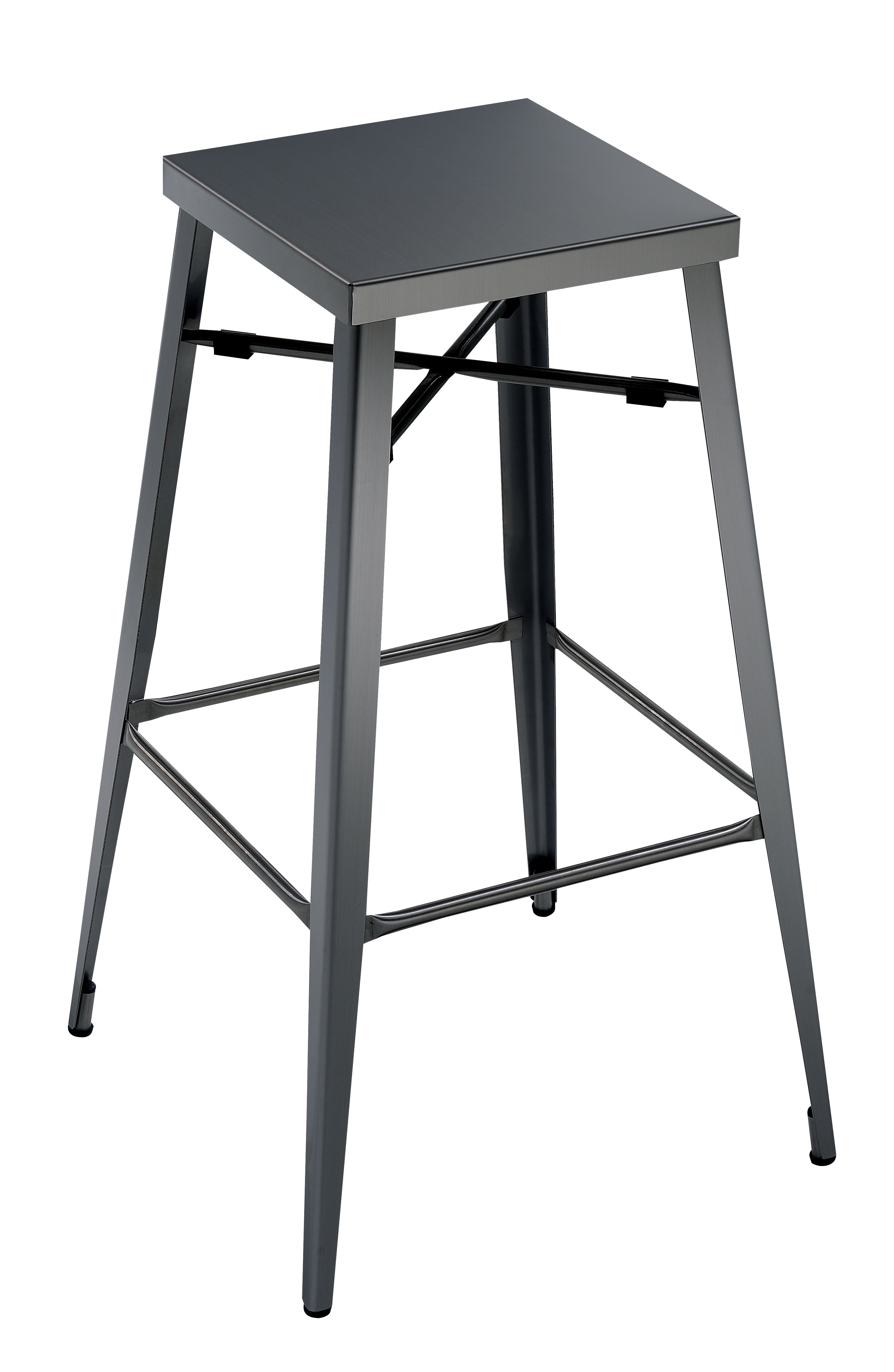 Furniture of America Merin Square Backless Dining Room 30" Bar Stools, Gun Metal (Set of 2)