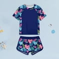 thumbnail image 2 of CAICJ98 Girls Rash Guard Swimsuit Toddler Kids 2-Piece Bathing Suit for Girls UPF 50+ Summer Beach Swimwear (Blue,9-10 Years), 2 of 7