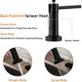 thumbnail image 5 of Kitchen Faucet with Pull Down Sprayer Commercial Solid Brass Kitchen Sink Faucet Single Handle Lever Spring Kitchen Faucet Matte Black Matte Black, 5 of 5