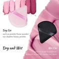 thumbnail image 4 of 2 Pcs Triangle Powder Puff for Face Powder Soft Triangle Velour Makeup Powder Puffs for Setting Loose Powder Triangle Beauty Powderpuff Triangle Under Eye Powder Puff Face Makeup Applicator|Black+Pink, 4 of 5