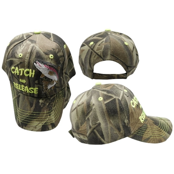 Bass Fishing Men’s Hat Catch And Release Fisherman Cap Fish Lunker Large Mouth