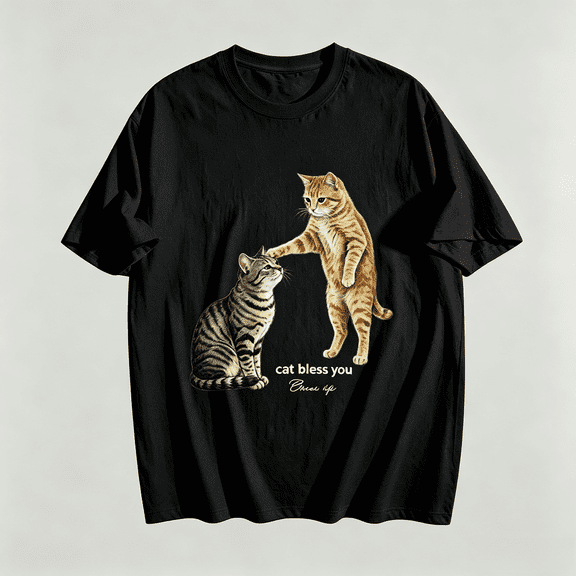 Mens Graphic T Shirts 100% Cotton - Casual Crewneck Short Sleeve Tee for Men, Soft Breathable Everyday Top