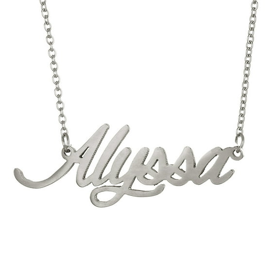 Alyssa Name Plate Necklace Layered Nameplate Stainless Steel Jewlery Graduation Gifts