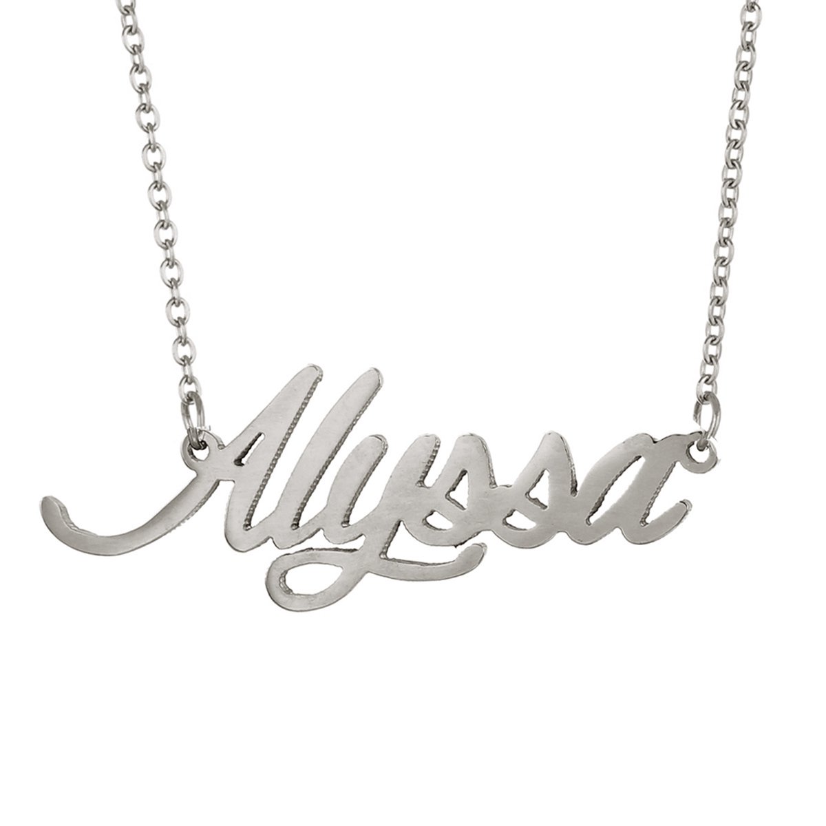 Alyssa Name Plate Necklace Layered Nameplate Stainless Steel Jewlery Graduation Gifts