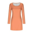 thumbnail image 4 of Women V Neck Long Sleeve Mini Dress Summer Casual Ribbed Knit A-Line Short Sweater Dresses Y2k Fairy Grunge Dress, 4 of 4