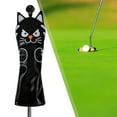 thumbnail image 6 of Waterproof Golf Club Head Covers Accessories Golf Cue Protector Cat Pattern Thick Putter Headcover for Outdoor Unisex Beginners UT Wood Cue Black, 6 of 8