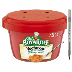 Chef Boyardee Beefaroni, Pasta in Tomato and Meat Sauce, Microwavable Meal, 7.5 oz Bowl