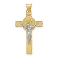thumbnail image 5 of 14k Gold Two-tone Solid St. Benedict Medal Crucifix Cross Charm Pendant, 5 of 7