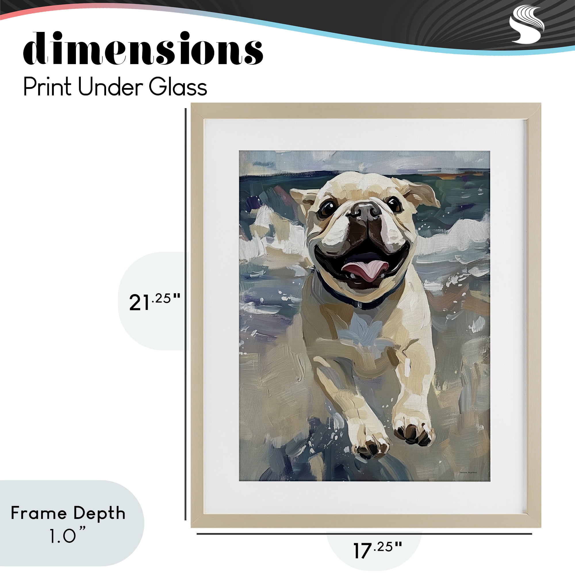 Stupell Industries Sunny Paws Dog on Beach Birch Framed Print Under Glass, design by Svetlana Aleynikova
