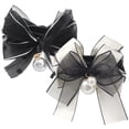 thumbnail image 1 of Miangastore Assorted Color Pearl Hair Clips with Bow Design for Decor Fabric and Pearl Material Fits Most 2pcs, 1 of 8
