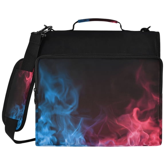 ALAZA Zipper Binder Red Blue Flames Pattern 2 inch 3 Ring 500 Sheet Capacity Trapper Keeper File Folder Organizer Bag