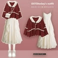 thumbnail image 2 of Winter Red Sweater Set For Women Tank Dress 2-piece Set Christmas Style Elegant, 2 of 5