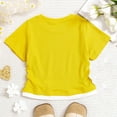 thumbnail image 2 of Lmnyox Girls Cute T Shirt Ribbed Side Ruched Short Sleeve Tee Shirt Crew Neck Summer Casual Slim Tops Clothes, 2 of 4
