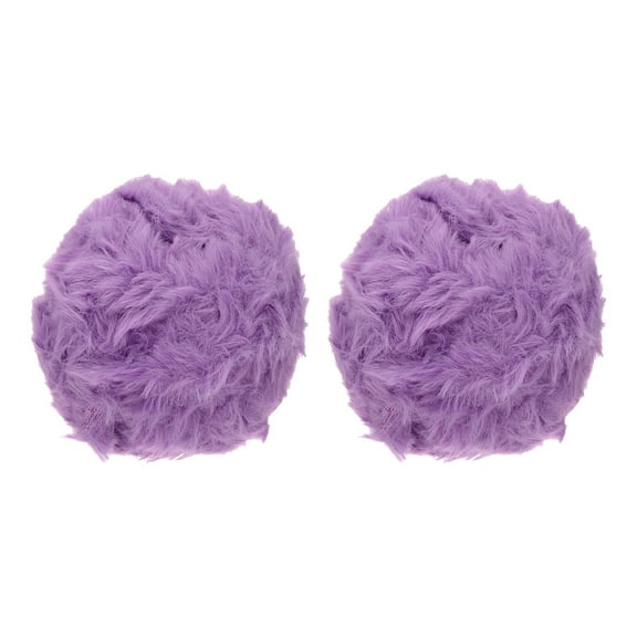 Uxcell 35yds Faux Fur Yarn, 2 Skeins 0.4"OD 50g Soft Fuzzy Yarn Crochet Fluffy Yarn Chunky Polyester Plush Fur for Crocheting and Hand Knitting Shawls Hat Blanket Rug, Grape Purple