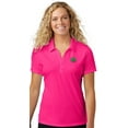 thumbnail image 1 of Womens Cute irish Shamrock Patch Polo Shirt, Small Pink Raspberry, 1 of 5