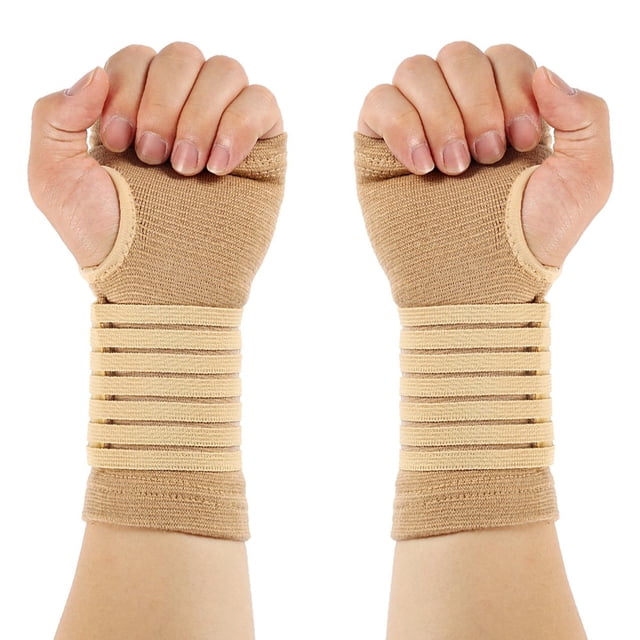 HLONK 2 Pcs Support Élastique pour Poignet Attelle de Tunnel Carpien Sangle de Compression Réglable Support de Poignet pour Tunnel Carpien Tendinite Poignet