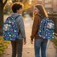 thumbnail image 2 of Yspwyqan Tropical Fishing Shark School Backpack for Kids, 17 Inch 600D Polyester Lightweight Bookbag, Multi-Pocket Fits 15.6 Laptop with Front Pocket for Elementary Travel, 2 of 7