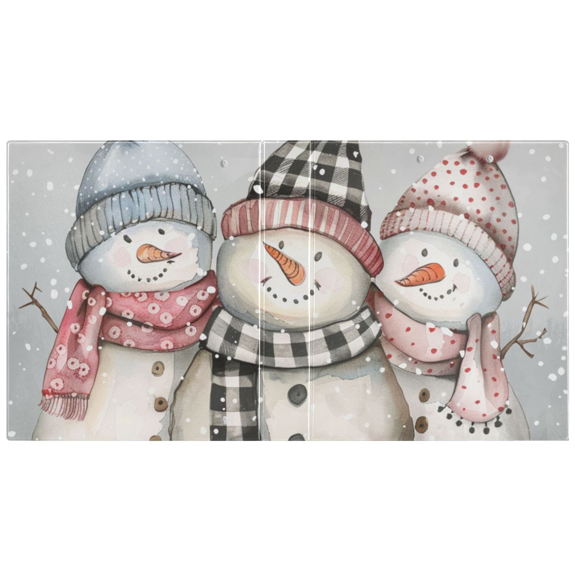 Cute Three Snowmen 3 Ring Binders 1.5 inch Hardcover File Folders with Interior Pockets A4 Size Organizer for School Office Hospital