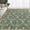 Green, variant on Vintage Farmhouse Runner Rug 2x6 Washable Hallway Runner with Non Slip TPR Rubber Backing, Low Pile Thin & Soft Floral Trellis Pattern, Foldable Stain Resistant Carpet, Beige
