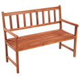 thumbnail image 2 of Banco de patio VidaXL de madera maciza de acacia con cojín de 120 cm, rústico, 2 of 8