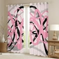 thumbnail image 2 of Manfei Greometric Stripe Lines Blackout Curtains,Modern Abstract Art Curtains Pack of 2 (38x45 Each),Pink Black Striped Window Curtains For Gitls Teens,Breathable Home Decor, 2 of 6