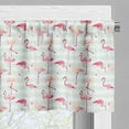 thumbnail image 3 of Ambesonne Flamingo Valance Pack of 2, Striped Pastel Jungle, 54"X12", Mint Green Coral Peach, 3 of 5