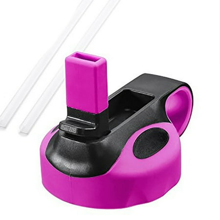 Pink Water Botle Mancro Straw Lid Fits Hydro Flask for Sport Water Bottle Wide Mouth Sizes, Black without Hole ()