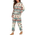 thumbnail image 2 of Yuyamidu Wreaths Pajama Set of 2 Pieces Christmas Women's Long Sleeve Sweatshirt and Sweatpants with Pockets Santa Sleepwear Vacation Sport Jogger Longewear Size M, 2 of 7