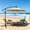 Tan, variant on Howcool 10 ft Outdoor Patio Umbrella Solar Powered LED Lighted Sun Shade Market Waterproof 8 Ribs Umbrella with Crank and Cross Base for Garden Deck Backyard Pool Shade Outside Deck Swimming Pool