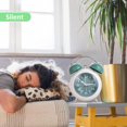 thumbnail image 3 of Reloj despertador para niños, de metal, de 4 pulgadas, con dos campanas y pilas, para adultos que duermen profundamente, silencioso, con movimiento de cuarzo y retroiluminación, pequeño reloj de mesa, 3 of 5