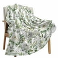 thumbnail image 6 of Fleece Blanket Pastoral Retro Elegant Rose Flowers Blankets, Soft Cozy Warm Flannel Throw Blanket, Green Floral Leaves Blanket for Bed Couch Sofa,40x50In, 6 of 9