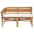 thumbnail image 2 of Pemberly Row Contemporary 3-Piece Wood & Rattan Dining Nook Set in Brown, 2 of 11