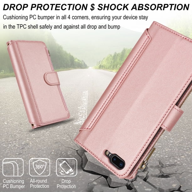 for iPhone 8 Plus / iPhone 7 Plus Wallet Case with Card Slots