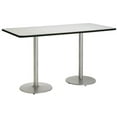 thumbnail image 3 of KFI Studios Mode 3.5' x 6' Bistro Table, Crisp Linen, Silver, 3 of 3