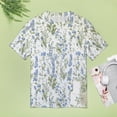 thumbnail image 4 of Floral Colorful Flower Womens Tops Women's Fashion Casual Short Sleeve Flower Print Round Neck Pullover Top Blouse, 4 of 6