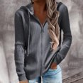 thumbnail image 2 of Sudaderas con capucha de manga larga con cremallera abrigo de punto acanalado abrigo con cordón abrigo con cremallera outwear abrigo de suéter Sudaderas con capucha de manga ANGGREK Otros, 2 of 7