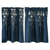 Lwlmwt Kitchen Curtains Blackout Short Panels Double-Panel Embroidered Short Curtains Ideal for Kitchen Cabinets Warm and Cozy Home Decor