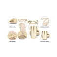 thumbnail image 4 of BLISSFUL STEP Raffia Open Toe High Heels Sandal Ankle Strap Block Heel Sandals for Women Beige (Size 6.5), 4 of 8