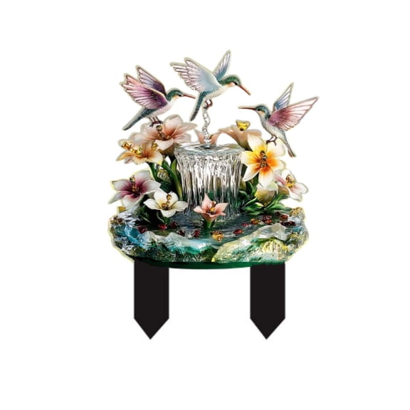 PEIBang 2D Flat Acrylic Garden Stakes Outdoor Decorations,Birds and Flowers Yard Sign Ground Insertion for Lawn Garden Pathway Decorations