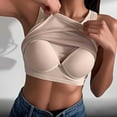 thumbnail image 4 of Women's Bras No Wire Under $5 Solid Color RoundNeck Tank Top With Built In Bra Camisoles For Under Clothes Spaghetti Strap Cami, 4 of 8