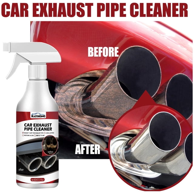 Limpiador de escape, de limpieza de tubo de escape de coche de 60 ml portátil,Eliminador de óxido Cuidado del óvil Limpieza, desoxidante ósito para tuberías de shamjiam Limpiador de escape