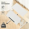 thumbnail image 4 of PRZL Height Adjustable Rolling Desk Mobile Portable Laptop Stand Cart Small Sit Standing Desk Computer Table Workstation for Home Office, White, 4 of 18