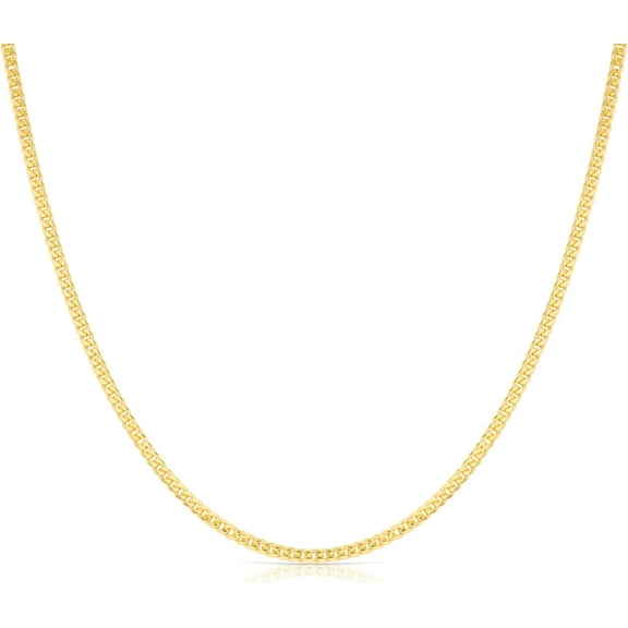 Floreo 18k Yellow Gold 2.2mm Solid Gourmette Chain Necklace