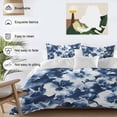 thumbnail image 3 of Navy Blue 4 Piece Duvet Cover Set California King Size Flower Blooming Watercolor Ink Floral Botanical Soft Bedding Set Comforter Cover, 1 Duvet Cover 1 Flat Sheets and 2 Pillowcases, 3 of 9